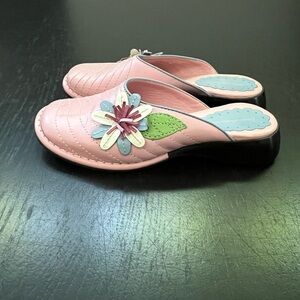HANNAH ANDERSON Girl's Pink Leather Mules Size 36 (US 3.5)